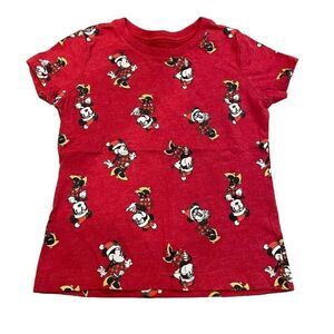 Disney Minnie Mouse Red Christmas Holiday Tee Children’s Size XS 4